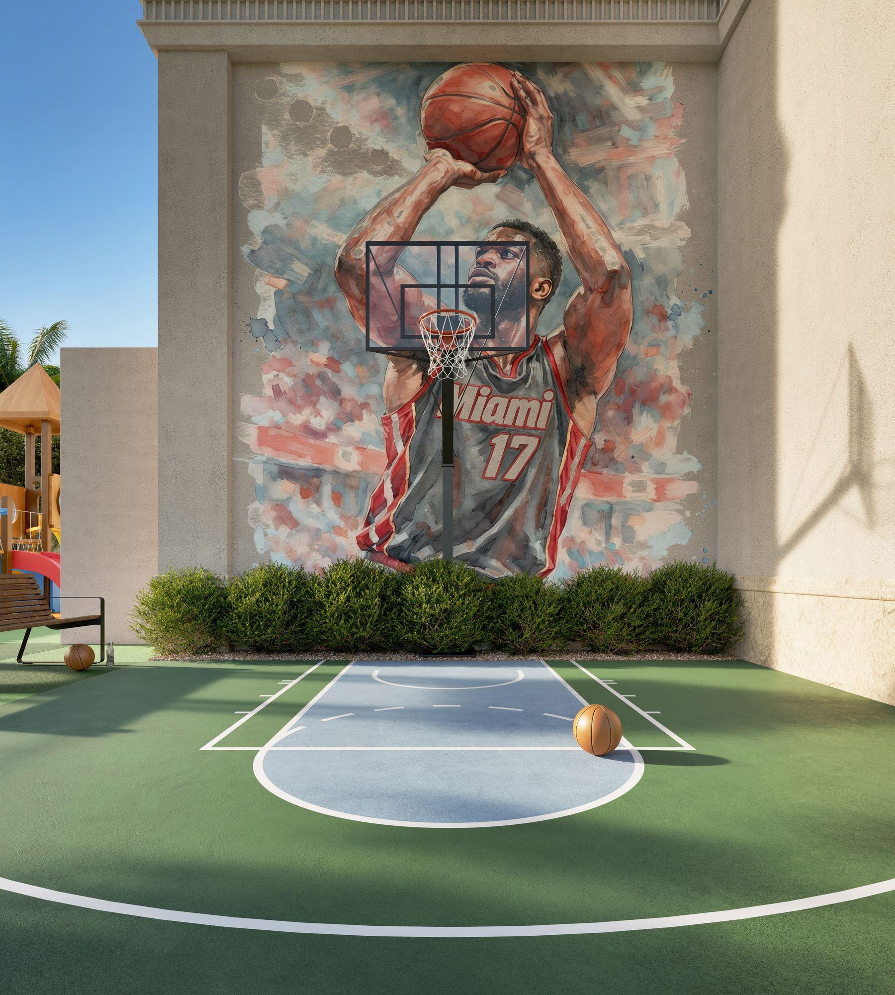 Media cancha de baloncesto