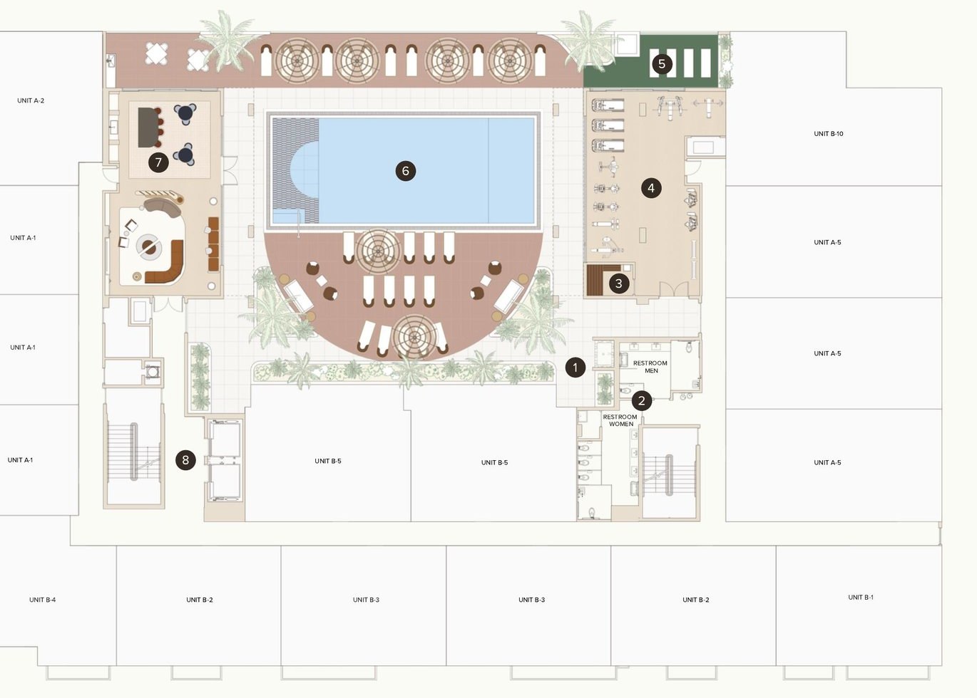 Plano de amenidades del tercer piso de Seventeen Gables